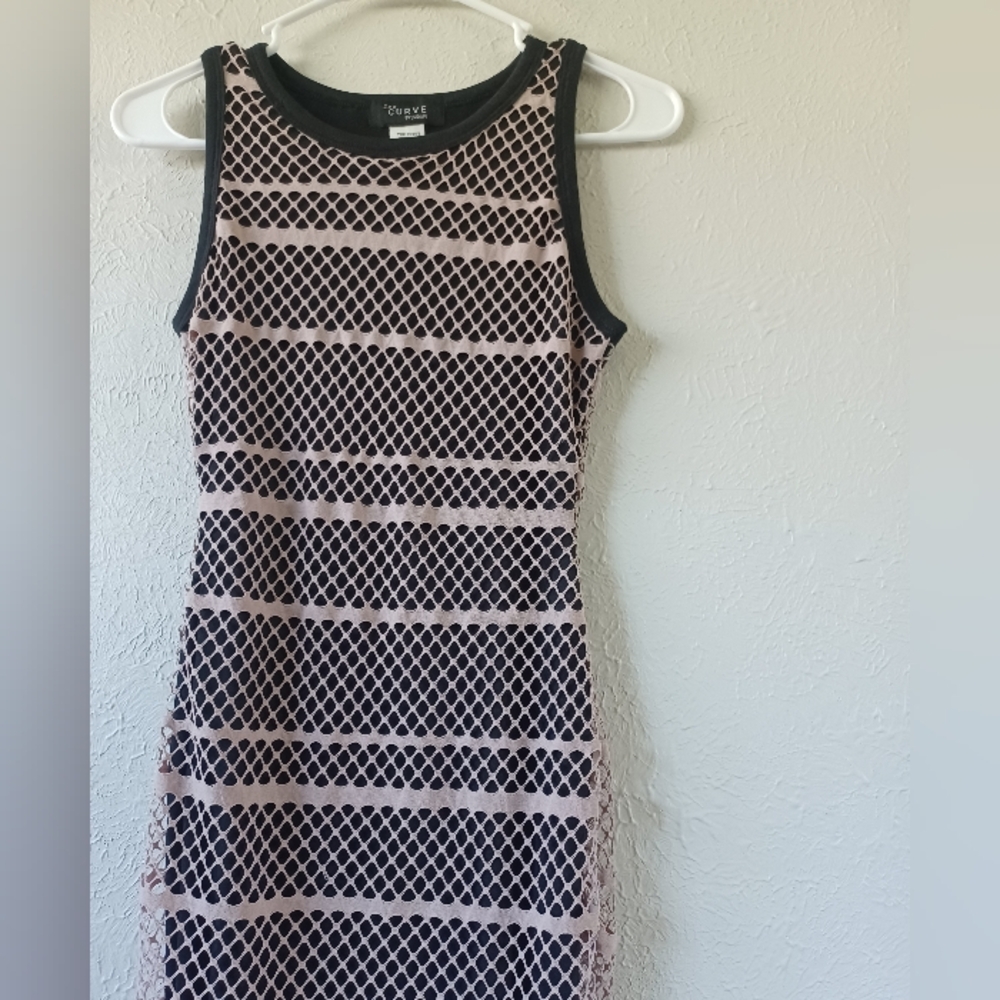 The Curve By Judani Bodycon Midi Fishnet Dress Women's Size Small